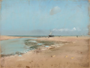 Edgar Degas, "Beach at Low Tide (Mouth of the River)," 1869, pastel on light brown wove paper, 23.2 x 30.7cm, Art Institute of Chicago, USA