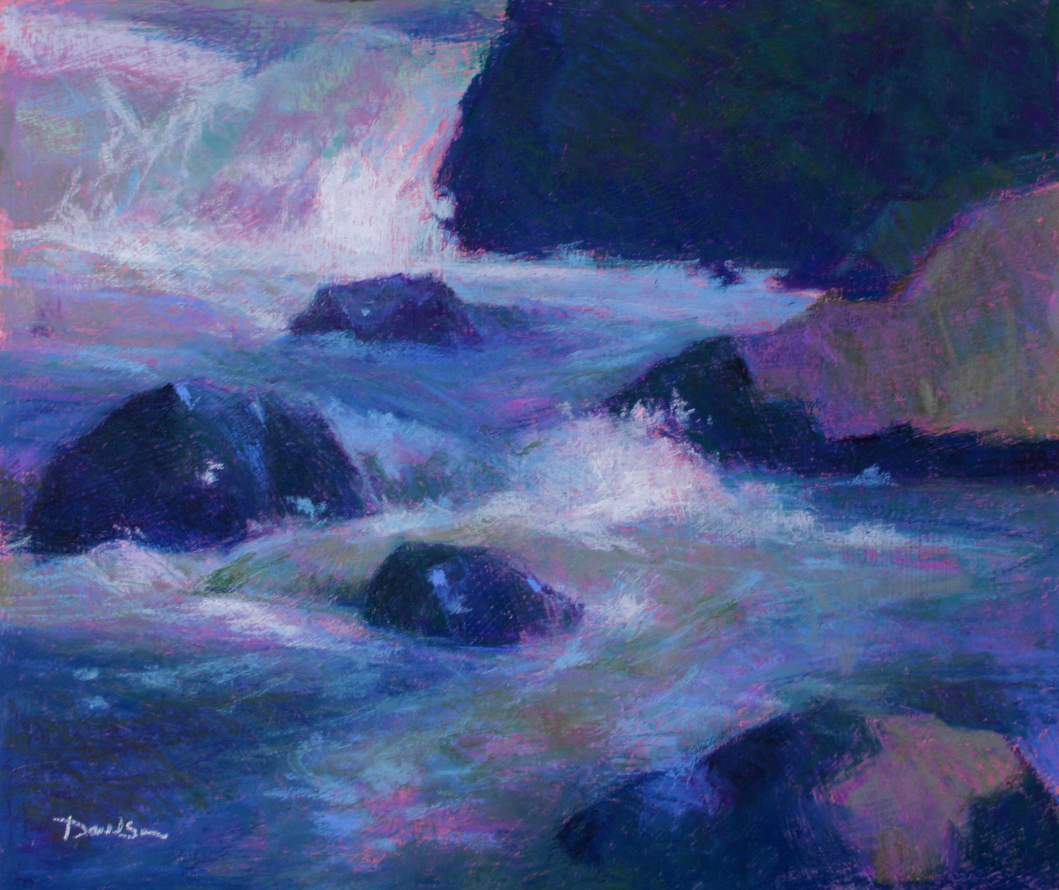 Doug Dawson, "Fast Water," pastel, 17 x 20 in