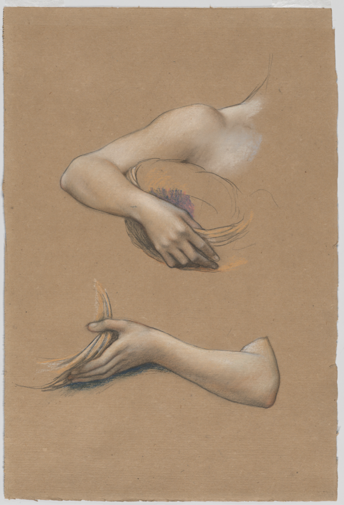Evelyn De Morgan, Study for "The Cadence of Autumn," 1905, graphite and pastel on brown paper, 14 13/16 x 9 15/16 in (37.7 x 25.3 cm), Metropolitan Museum of Art, New York, New York, USA