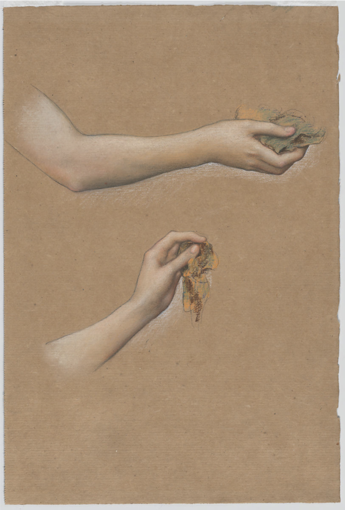 Evelyn De Morgan, Study of Arms for "The Cadence of Autumn," 1905, graphite and pastel on brown paper, 14 7/8 x 10 1/16 (37.8 x 25.6 cm), Metropolitan Museum of Art, New York, New York, USA
