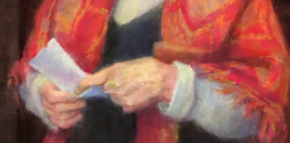Vianna Szabo, "Remembrance," pastel on LuxArchival, 16 x 12 in - detail of hands