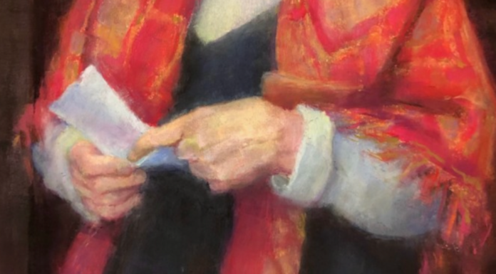 Vianna Szabo, "Remembrance," pastel on LuxArchival, 16 x 12 in - detail of hands