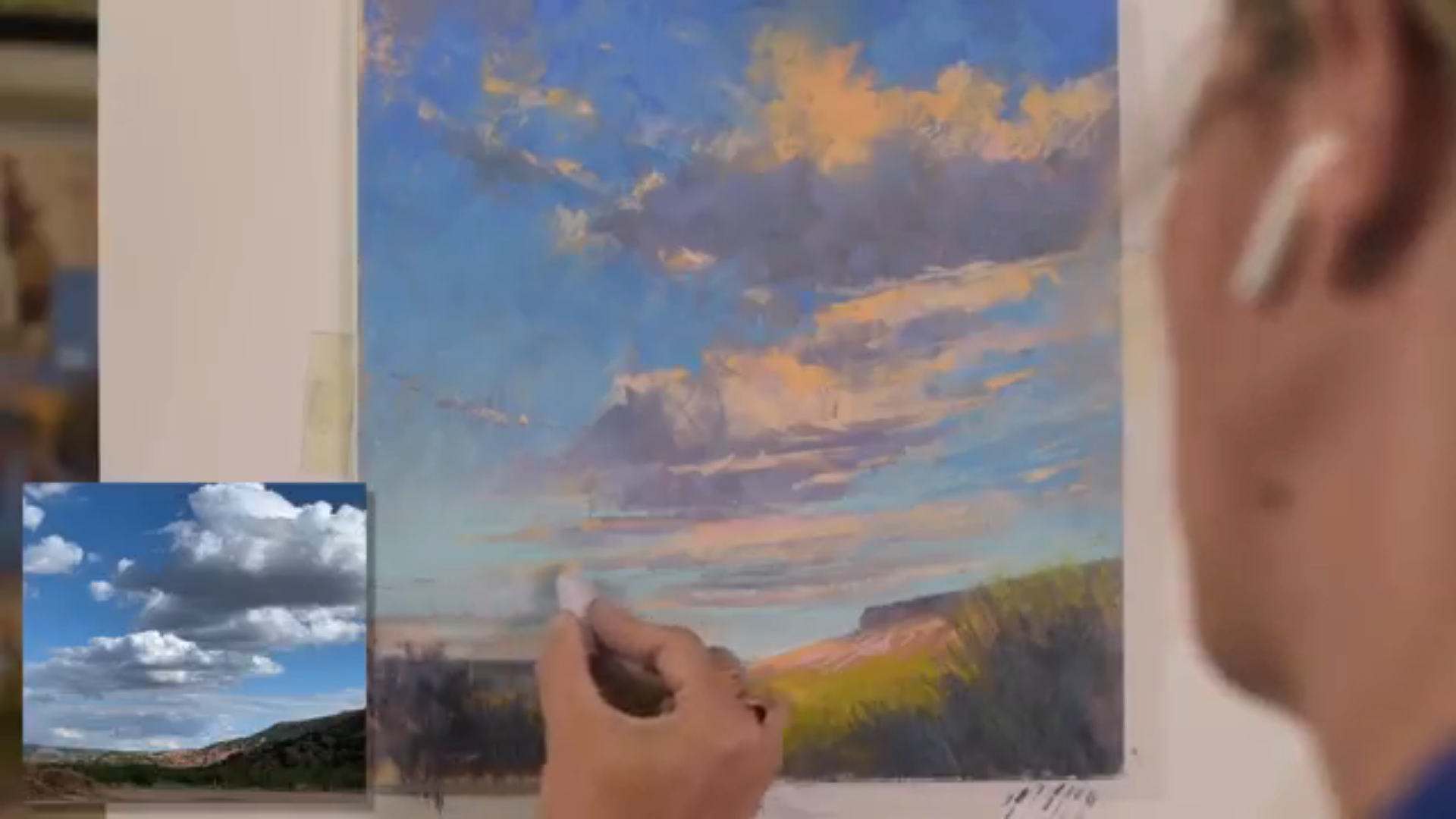 From the sky / landscape painting demonstration with Bethany Fields