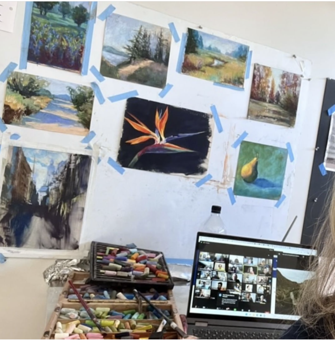 Some of the many paintings Kris K. Finer did alongside the Pastel Live 2022 faculty. Amazing!!