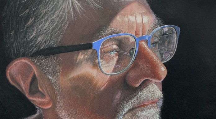 Michele Ashby, Mitch, pastel, 40 x 40 cm - detail
