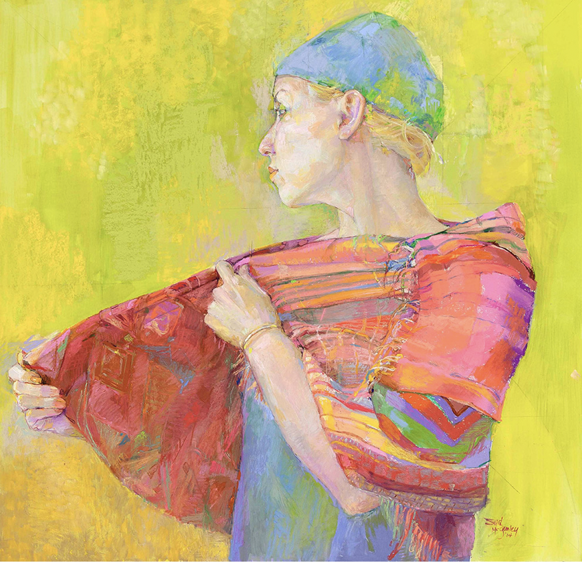 Sydney McGinley, "Woman in Patterned Wrap." From the PanPastels website.