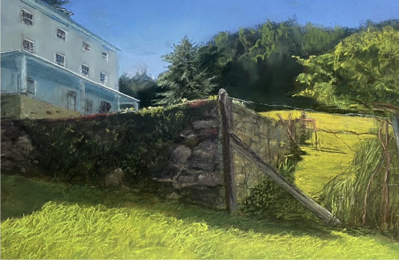 Bill Sweeney, "The Ivy Wall," pastel, 15 x 22 in. The winning entry!