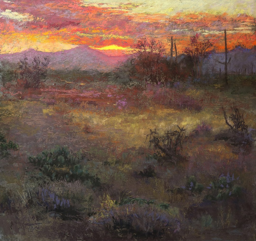 Linda Shepard, "Lost in the Desert," pastel, 24 x 24 in. July 2022 Landscape Category Honourable Mention