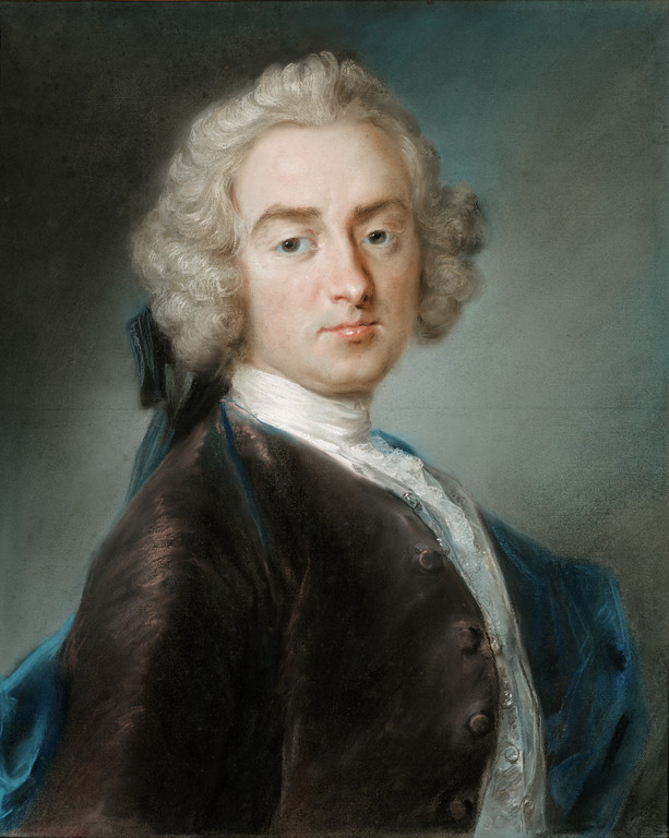 Eighteenth-century pastels: Rosalba Carriera, Portrait of Sir James Gray 2nd Bt, c.1744-5, pastel on blue paper, 56 x 45.8 cm (22 1/16 x 18 1/16 in), The J.Paul Getty Museum, Los Angeles, California, USA