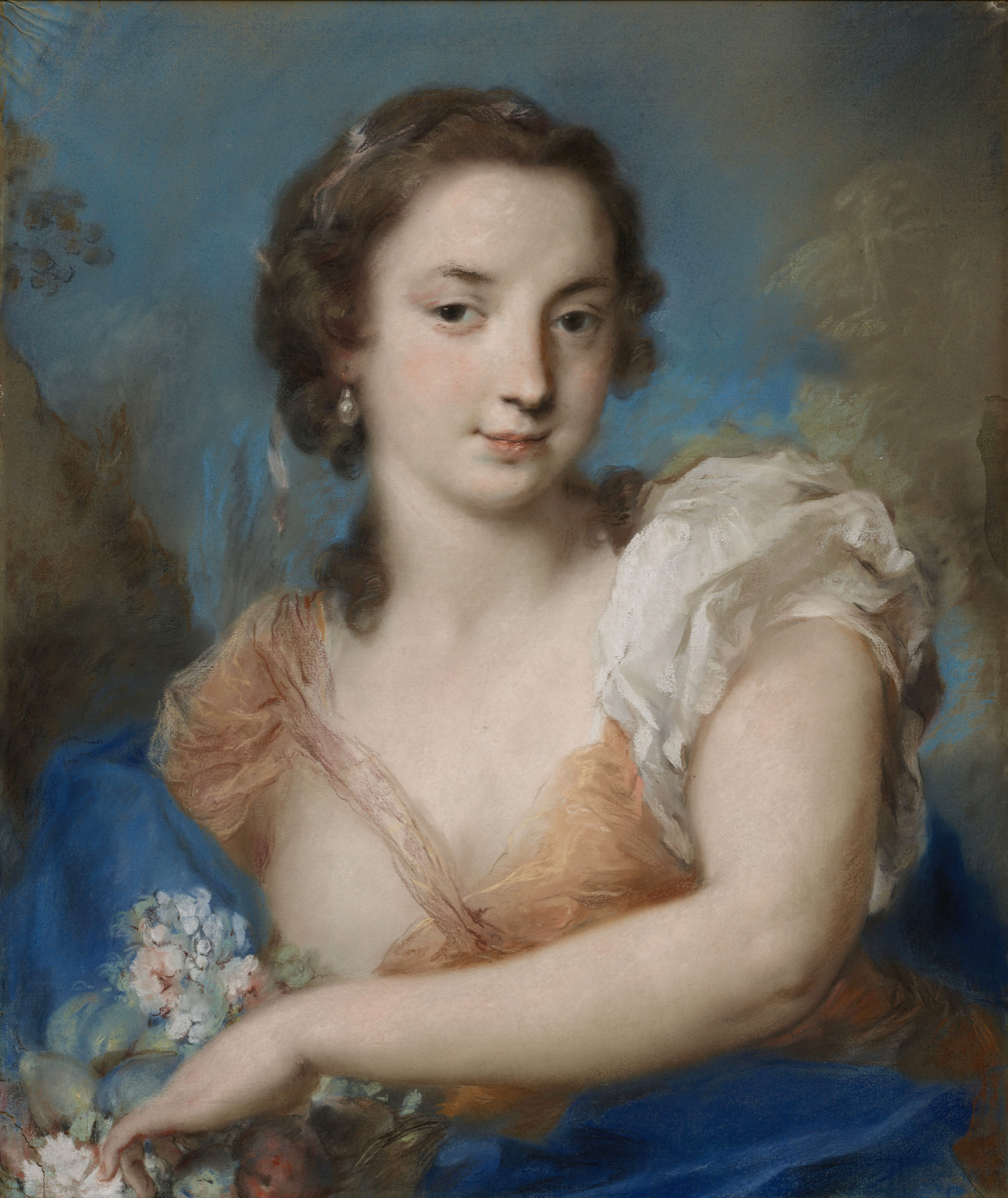 Rosalba Giovanna Carriera, "A Personification of Summer," c.1744, pastel on blue paper, 59.8 x 50.1 cm, Royal Collection Trust, UK