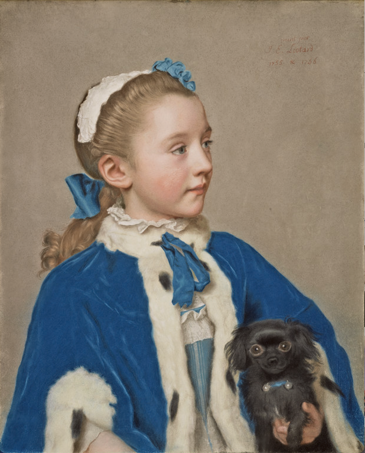 Eighteenth-century pastels: Jean-Étienne Liotard, Portrait of Maria Frederike van Reede-Athlone at Seven Years of Age, 1755-6, pastel on vellum, 54.9 x 44.8 cm (21 5/8 x 17 5/8 in), The J.Paul Getty Museum, Los Angeles, California, USA