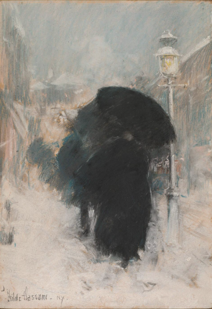 Childe Hassam A Look At His Pastel, "A New York Blizzard"