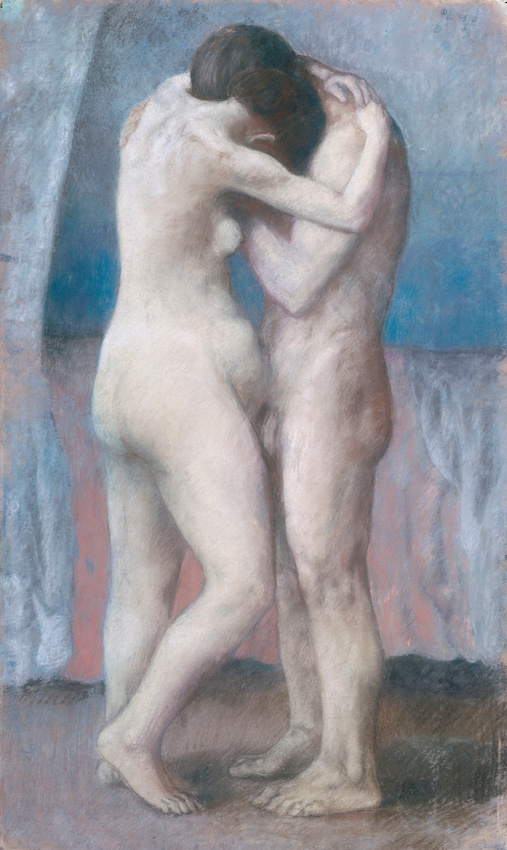 Pablo Picasso, "L'Etreinte (The Embrace)," 1903, pastel, 100 x 60 cm, Musée de l'Orangerie, Paris, France