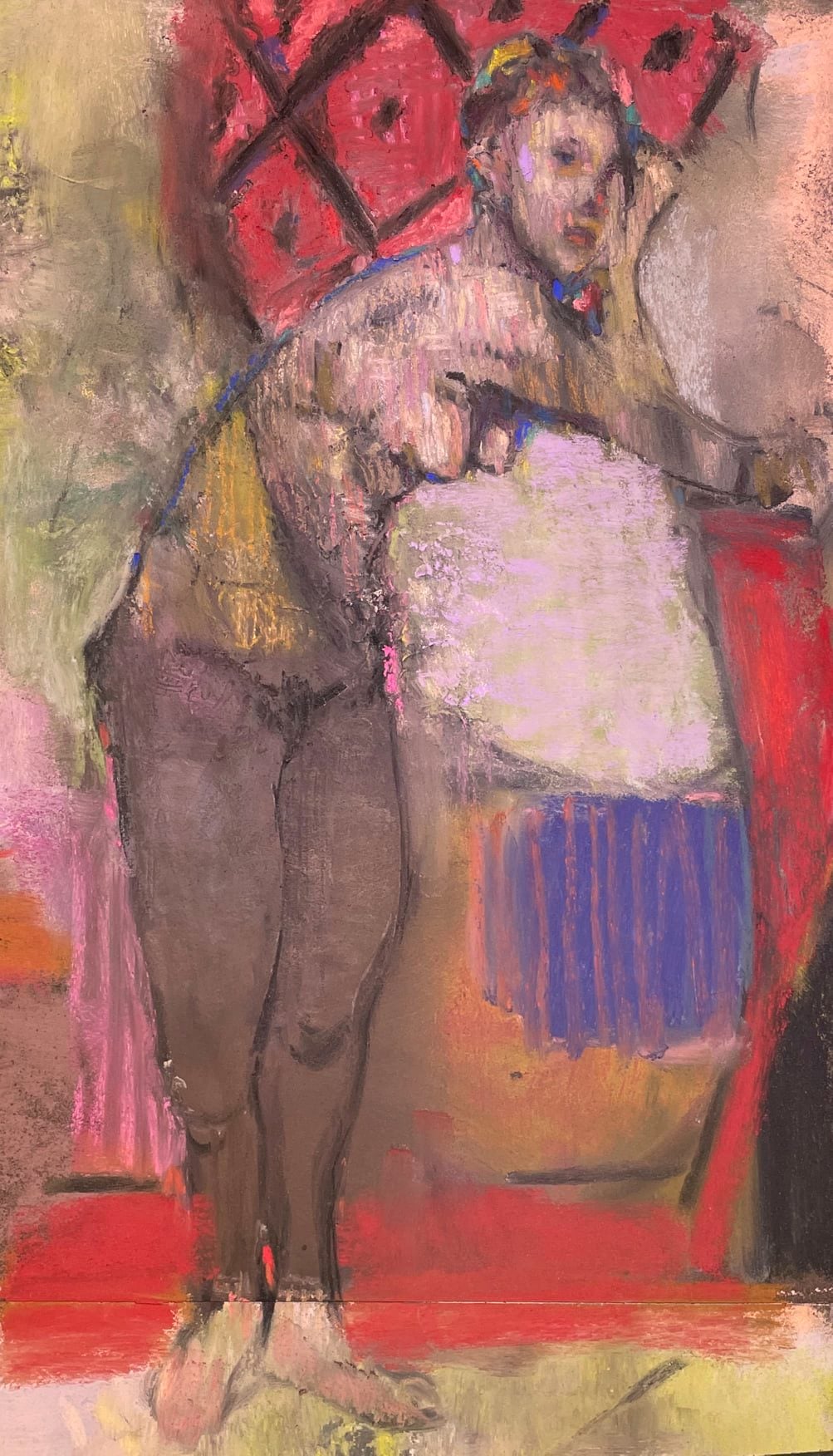 Matisse's influence: Casey Klahn, "Astrid From Croquis Cafe," 2021, pastel on paper