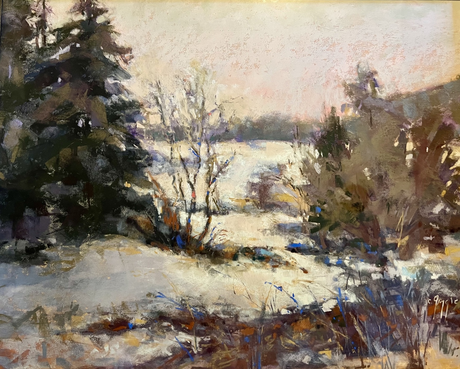 Catherine Grygiel, "Winter Solitude," pastel, winner of the Arete Award of excellence.