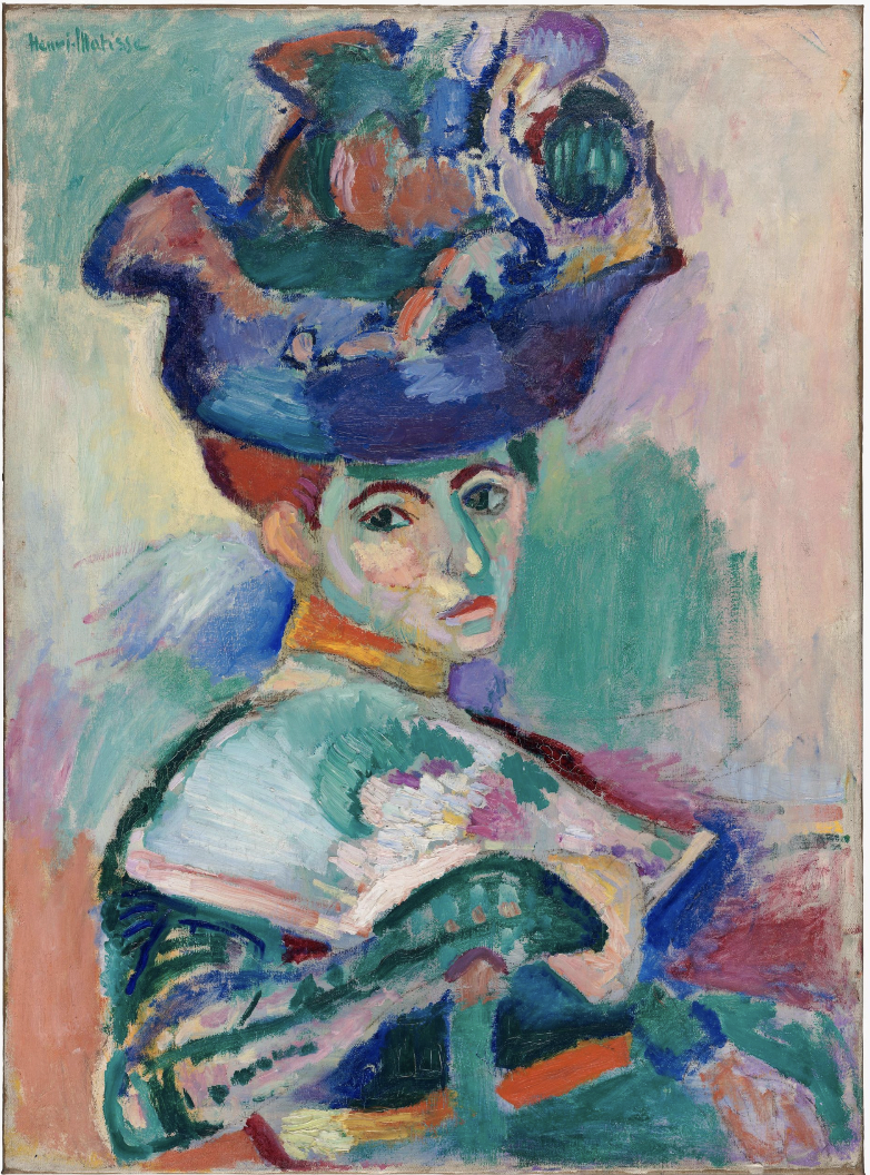 Henri Matisse, Femme au Chapeau (Woman with a Hat), 1905, oil on canvas, 80.65 x 59.69 cm ( 31 3:4 x 23 1:2 in), San Francisco Museum of Modern Art, California, USA