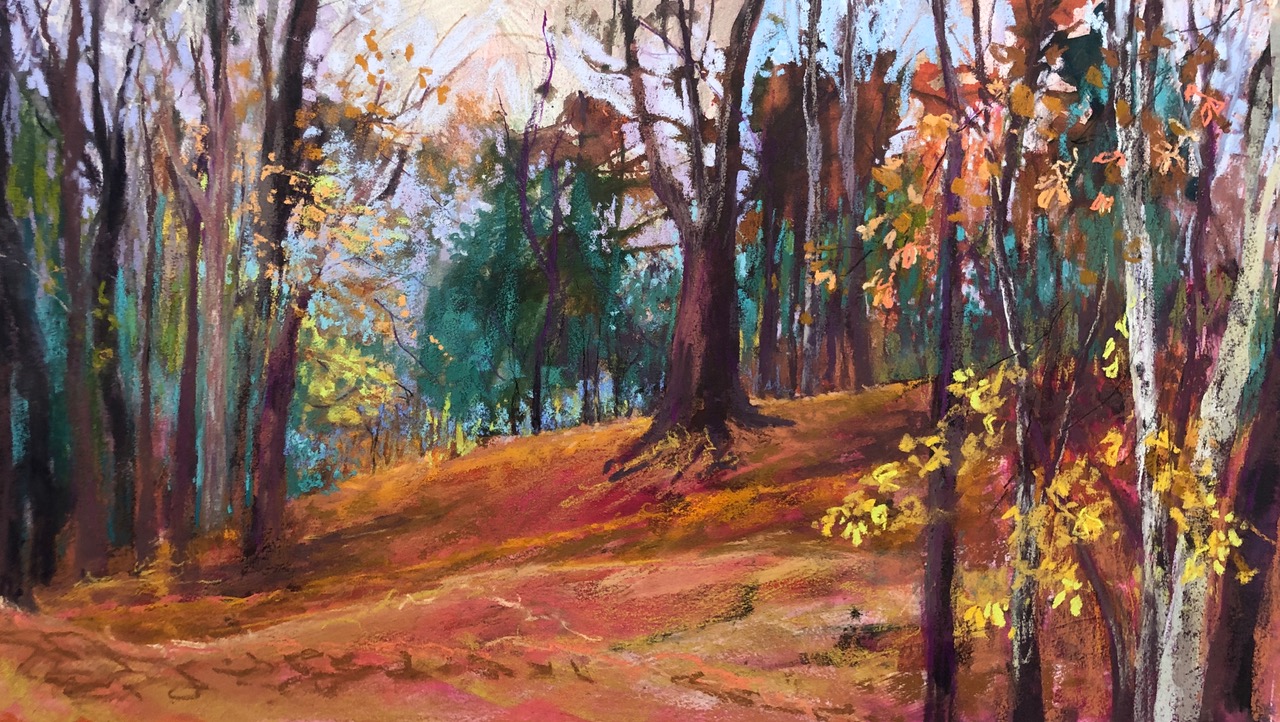Judy Tate, "If You Go Down To The Woods Today," pastels
