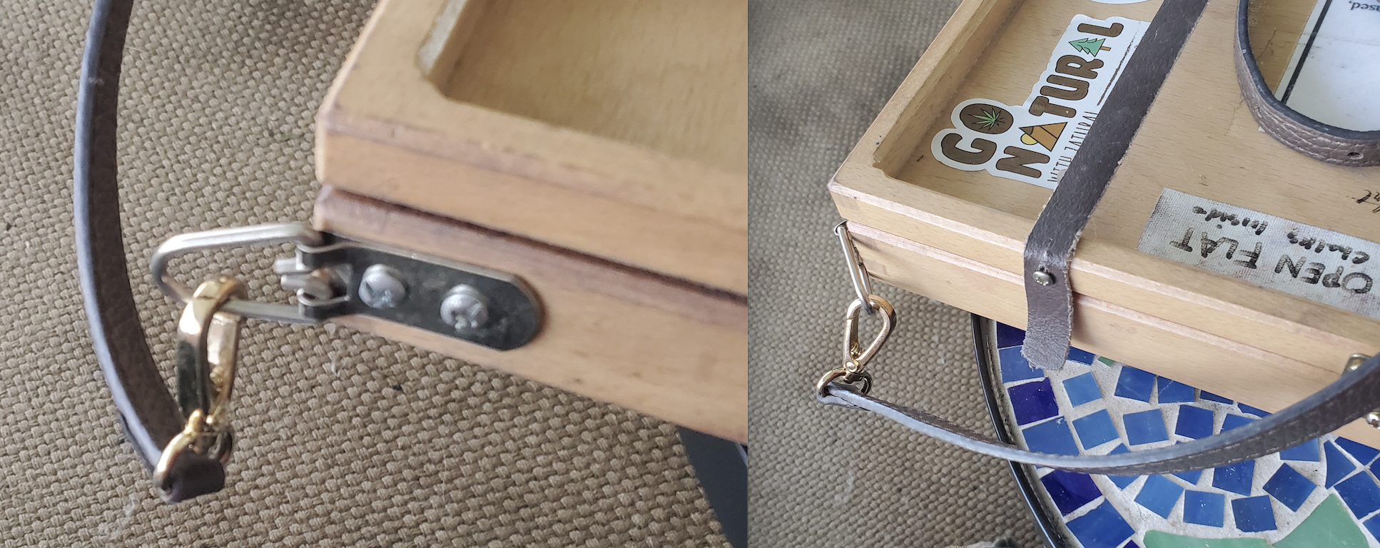 The D-ring attachment on the Dakota Art Pochade box