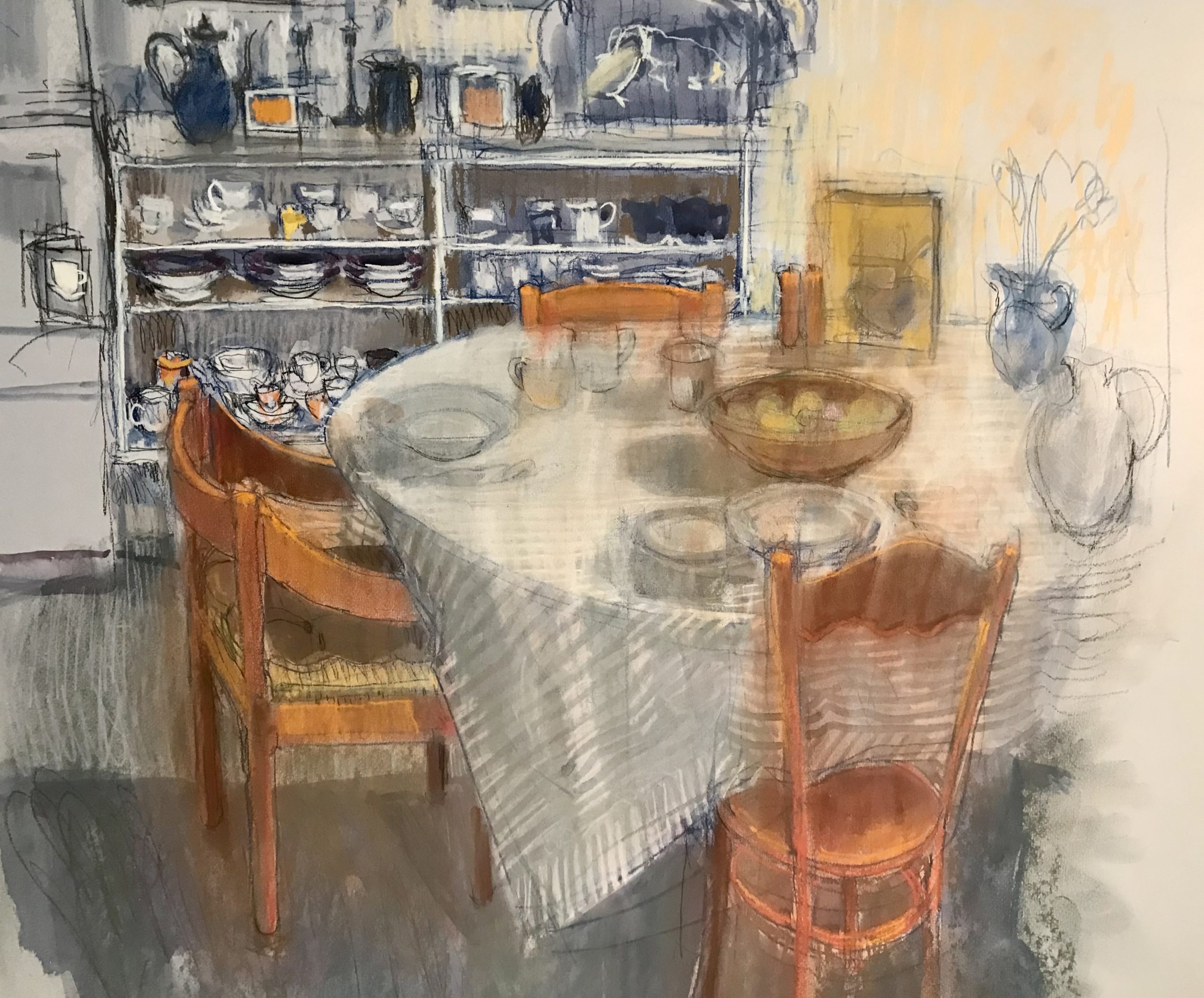 Use fixative or not: 1. Felicity House, the knocked-back pastel work for using fixative