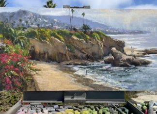 Aaron Schuerr, Keyhole Panorama, pastel, 12 x 24 in. October 2022 Best Plein Air Pastel -Feature