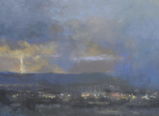 Christine Debrosky, "Monsoon Night," pastel, 20 x 16 in. October 2022 Best Nocturne -FEATURE