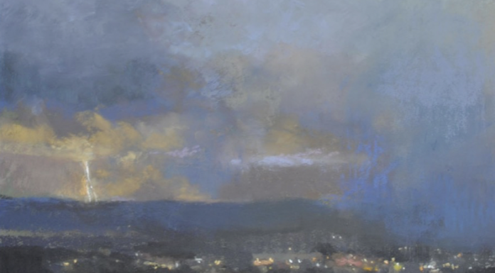 Christine Debrosky, "Monsoon Night," pastel, 20 x 16 in. October 2022 Best Nocturne -FEATURE