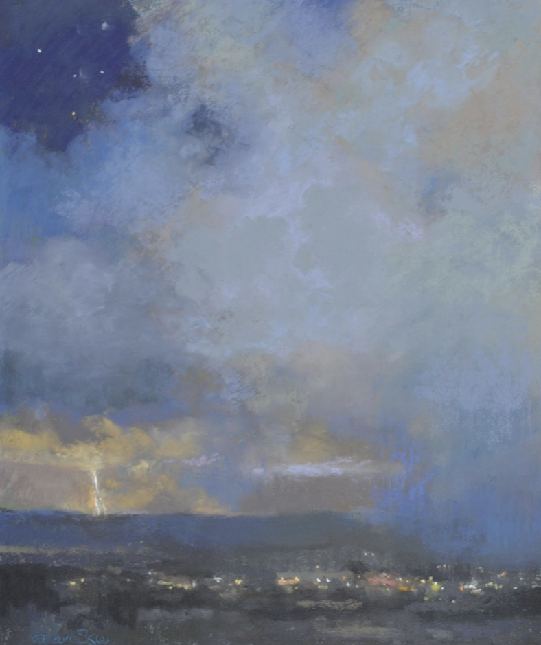 Christine Debrosky, "Monsoon Night," pastel, 20 x 16 in. October 2022 Best Nocturne