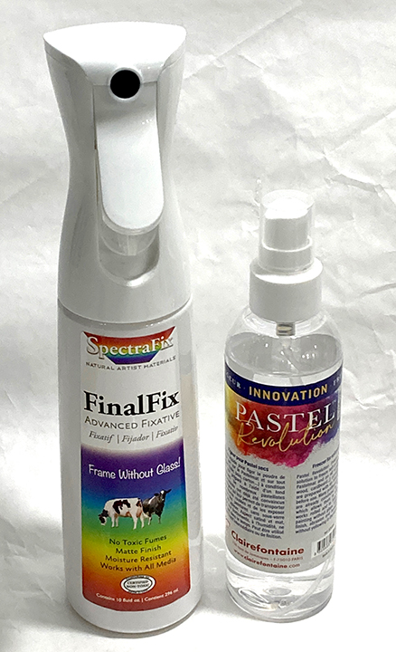 Two fixative sprays Clarence Porter uses