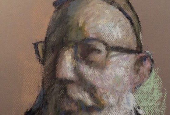Casey Klahn, "Rembrandt Lighting," 2015, pastel on Canson Mi-Teintes paper, 15 3/4 x 11 3/4 in. Detail