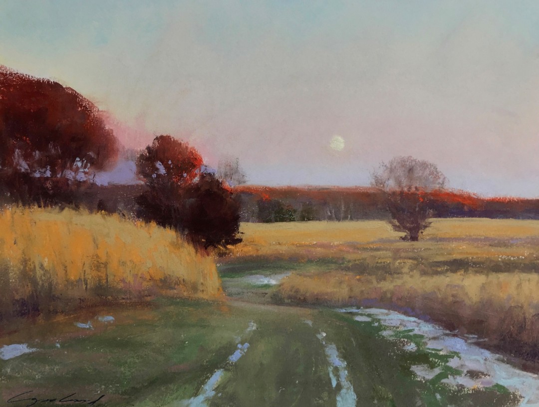 Christopher Copeland, "November Moonrise," pastel, 11x14 in.