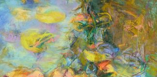 Best Floral - Marcia Holmes, "Rainbow Water Lilies," pastel, 30 x 24 in, October 2022 Best Floral - Detail