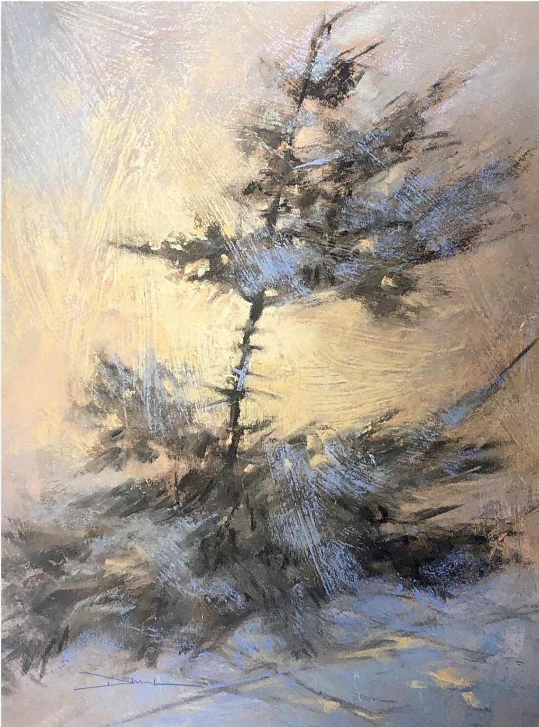 Warmth in Winter: Terrilyn Dubreuil, "Stalwart Glow," pastel, 12 x 9 in. Third Place