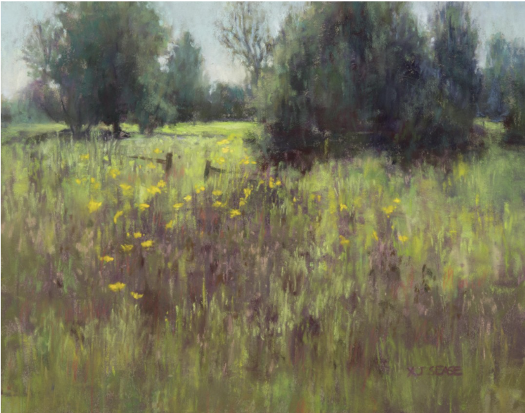 Xenia Sease, "Sawhill Greens," pastel, 8 x 10 in. December 2022 Plein Air Pastel Category Honourable Mention