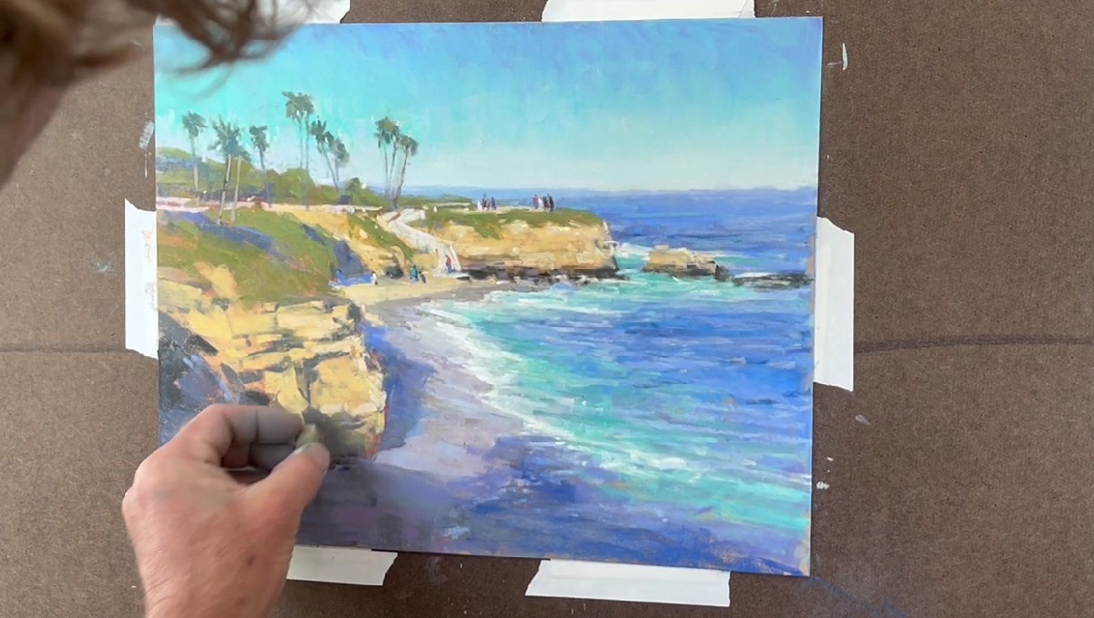 Aaron Schuerr — Landscape Demo, how to paint with pastel